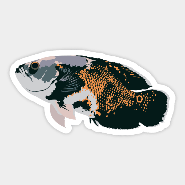 Oscar Fish Sticker by stargatedalek